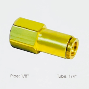 BRASS PLC FEMALE CONNECTOR 1/4 X 1/8IN.