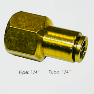 BRASS PLC FEMALE CONNECTOR 1/4 X 1/4IN.