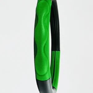 Heavy Duty 18″ Steering Wheel Cover in Deluxe+ Script Series, GREEN/ BLACK