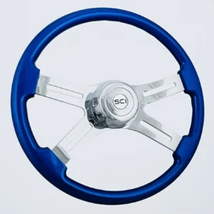 18" COLOR 4 SPOKE STEERING WHEEL ONLY BLUE