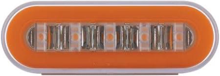 22 Led 6" Oval Clear Lens With Halo Insert Glolight Light - Amber Leds/Amber - Image 2