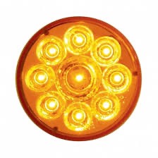 9 LED 2-1/2" Round Pure Reflector Light (Clearance/Marker) - Amber Led/Amber Lens