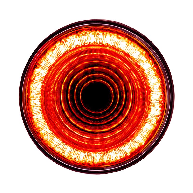 24 Led 4" Round Mirage Light (Stop, Turn & Tail) - Red Led/Clear Lens