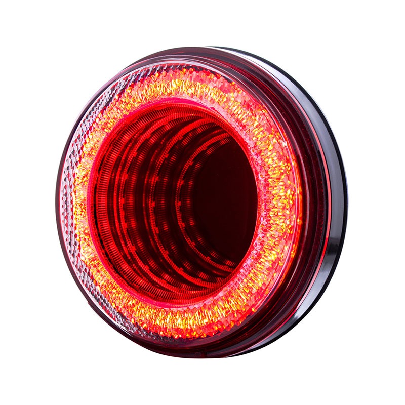 24 Led 4" Round Mirage Light (Stop, Turn & Tail) - Red Led/Clear Lens - Image 2