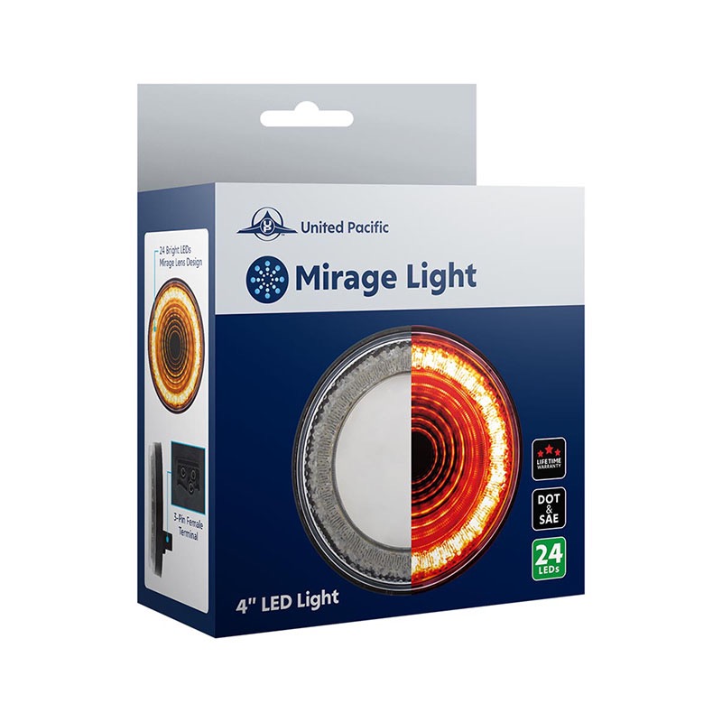 24 Led 4" Round Mirage Light (Stop, Turn & Tail) - Red Led/Clear Lens - Image 8