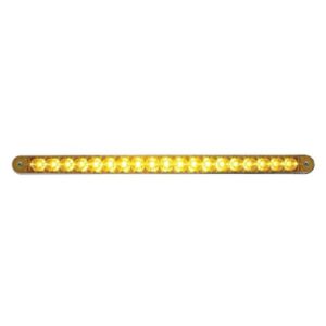 19 Led 12" Reflector Turn Signal Light Bar With Bezel - Amber Led/Amber Lens
