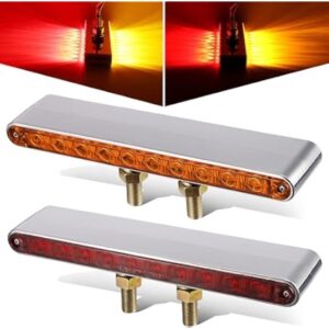 20 LED 9" DOUBLE FACE LIGHT BAR - AMBER & RED LED/AMBER & RED LENS