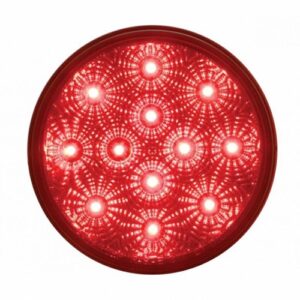 12 Led 4" Round Reflector Light (Stop, Turn & Tail) - Red Led/Red Lens