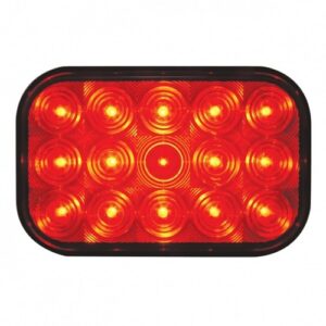 15 Led Rectangular Light (Stop, Turn & Tail) - Red Led/Red Lens