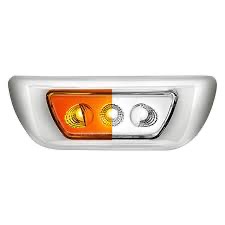 3 Led Double Fury Cab Light For 2013-2021 Kenworth T680 & 2012-2021 Peterbilt 579-Amber & White Led