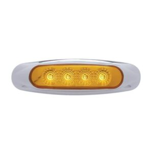4 Led Reflector Light (Clearance/Marker) - Amber Led/Amber Lens