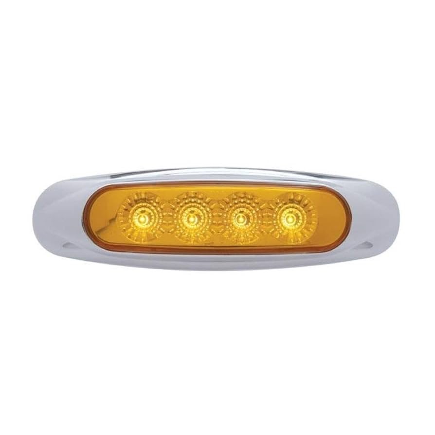 4 Led Reflector Light (Clearance/Marker) - Amber Led/Amber Lens