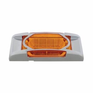 16 Led Reflector Light (Clearance/Marker) With Chrome Bezel - Amber Led/Amber Lens