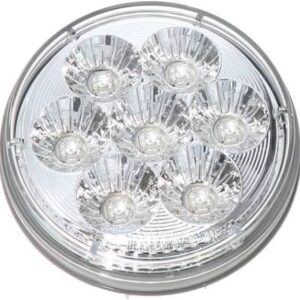 7 Led 4" Round Reflector Light (Stop, Turn & Tail) - Red Led/Clear Lens