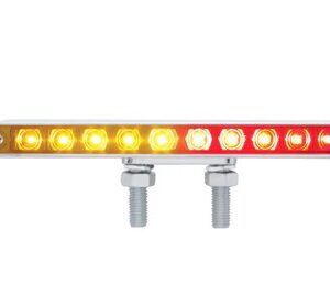 20 Led 9" Double Face Light Bar - Amber & Red Led/Clear Lens