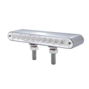 20 Led 6-1/2" Double Face Light Bar - Amber & Red Led/Clear Lens