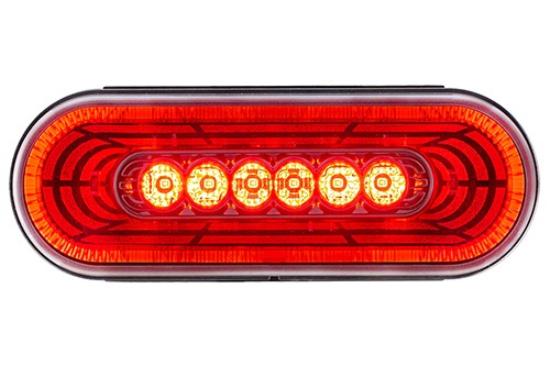 22 Led 6" Oval Abyss Light (Stop, Turn & Tail) - Red Led/Clear Lens