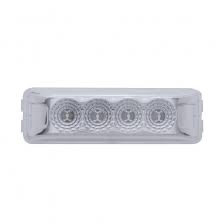 4 Led Reflector Rectangular Light (Clearance/Marker) - Red Led/Clear Lens