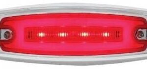 16 Led Rectangular Glolight With Bezel (Clearance/Marker) - Red Led/Red Lens
