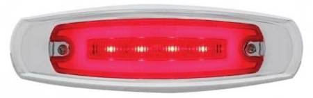 16 Led Rectangular Glolight With Bezel (Clearance/Marker) - Red Led/Red Lens