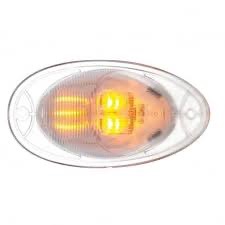 7 Led Turn Signal Light For 2008-2017 Freightliner Cascadia - Dome Lens, Amber Led/Clear Lens