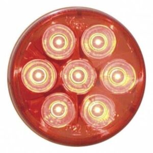7 Led 2" Round Light (Clearance/Marker) - Red Led/Red Lens
