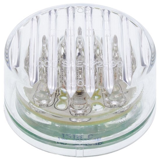 9 Led 2" Round Light (Clearance/Marker) - Amber Led/Clear Lens - Image 3