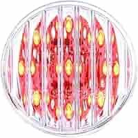 9 Led 2" Round Light (Clearance/Marker) - Red Led/Clear Lens