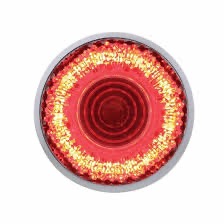 9 Led 2" Round Mirage Light (Clearance/Marker) - Red Led/Clear Lens