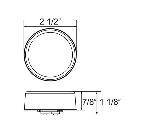 9 Led 2-1/2" Round Pure Reflector Light (Clearance/Marker) - Amber Led/Clear Lens - Image 3