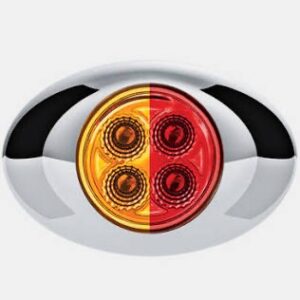 4 Led Double Fury Light (Clearance/Marker)-Amber & Red/Clear Lens