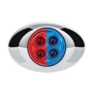 4 Led Double Fury Light (Clearance/Marker)-Red & Blue/Clear Lens