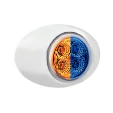 4 Led Double Fury Light (Clearance/Marker)-Amber & Blue Led/Clear Lens - Image 2