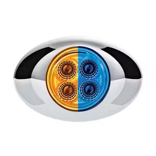 4 Led Double Fury Light (Clearance/Marker)-Amber & Blue Led/Clear Lens