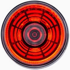 4 Led 2-1/2" Round Abyss Light (Clearance/Marker) - Red Led/Clear Lens