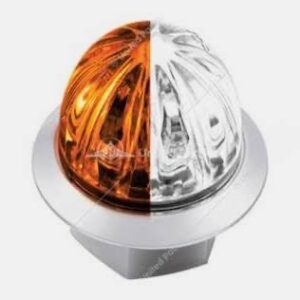 4 Led 1-1/8" Watermelon Double Fury Light With Clear Lens (Clearance/Marker) - Amber & White Led