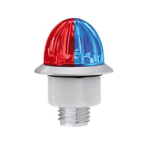 4 LED 1-1/8" WATERMELON DOUBLE FURY LIGHT WITH CLEAR LENS (CLEARANCE/MARKER) - RED & BLUE LED
