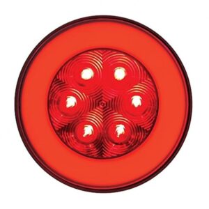 21 Led 4" Round Glolight (Stop, Turn & Tail) - Red Led/Red Lens
