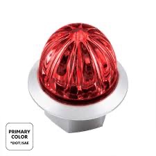 4 LED 1-1/8" WATERMELON DOUBLE FURY LIGHT WITH CLEAR LENS (CLEARANCE/MARKER) - RED & BLUE LED - Image 2