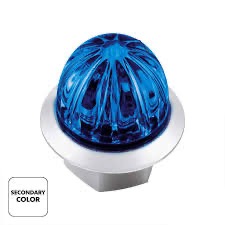 4 LED 1-1/8" WATERMELON DOUBLE FURY LIGHT WITH CLEAR LENS (CLEARANCE/MARKER) - RED & BLUE LED - Image 3