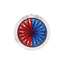4 LED 1-1/8" WATERMELON DOUBLE FURY LIGHT WITH CLEAR LENS (CLEARANCE/MARKER) - RED & BLUE LED - Image 7