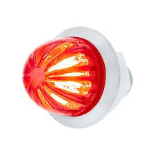 2 Led Dual Function 1-1/8" Watermelon Light (Clearance/Marker) - Red Led/Red Lens