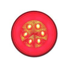 21 Led 4" Round Glolight (Stop, Turn & Tail) - Red Led/Clear Lens