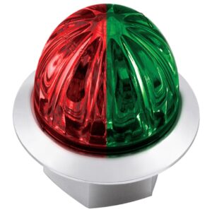 4 Led 1-1/8" Watermelon Double Fury Light With Clear Lens (Clearance/Marker) - Red & Green Led