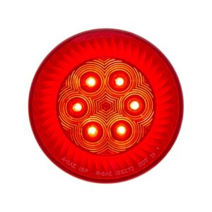 16 Led 4" Round Turbine Light (Stop, Turn & Tail) - Red Led/Red Lens