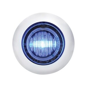 3 Led 3/4" Mini Light With Bezel (Clearance/Marker) - Blue Led/Clear Lens