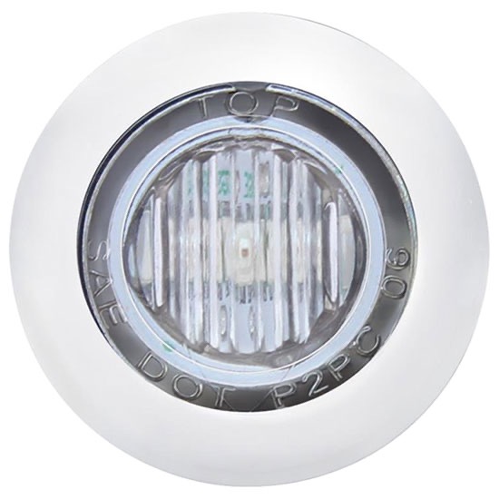 3 Led 3/4" Mini Light With Bezel (Clearance/Marker) - Blue Led/Clear Lens - Image 2