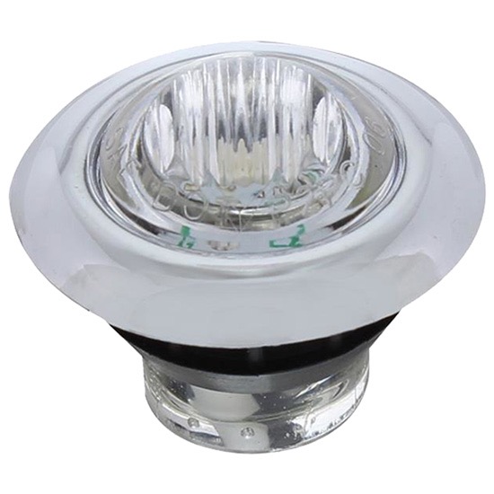3 Led 3/4" Mini Light With Bezel (Clearance/Marker) - Blue Led/Clear Lens - Image 3