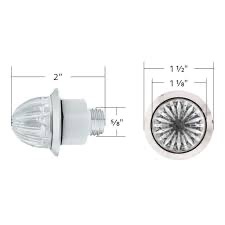2 Led Dual Function 1-1/8" Watermelon Light (Clearance/Marker) - White Led/Clear Lens - Image 4