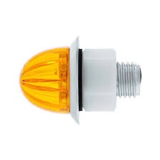 2 Led Dual Function 1-1/8" Watermelon Light (Clearance/Marker) - Amber Led/Amber Lens - Image 4